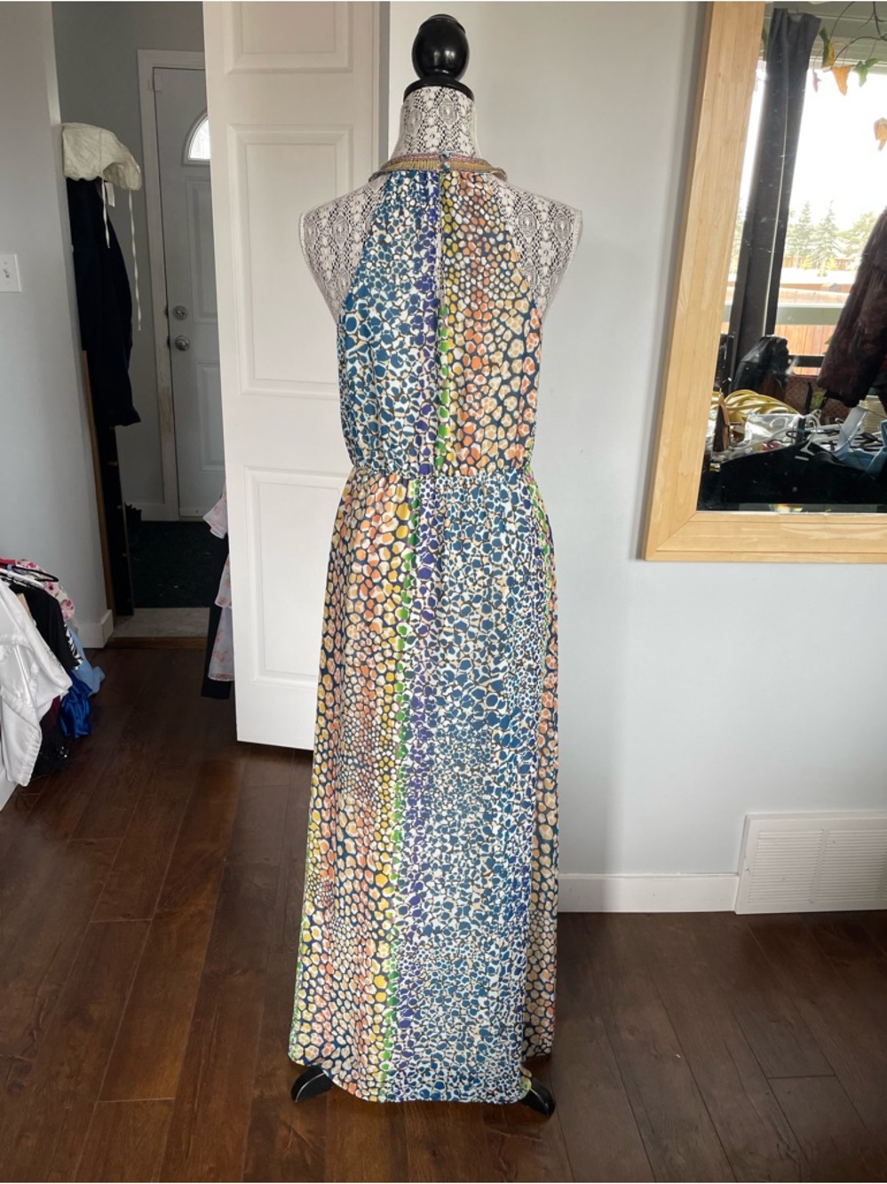 Anthropologie HD in Paris Halter Neck Animal Print Colourful Maxi Dress. Small - Picture 12 of 13